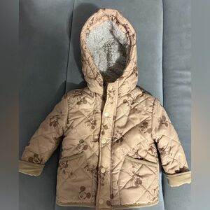 Disney Tan Quilted Puffer Jacket with Hood